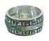 Southwestern Sterling Silver Turquoise Water Wave Ring Size 7-1/2 QX85740